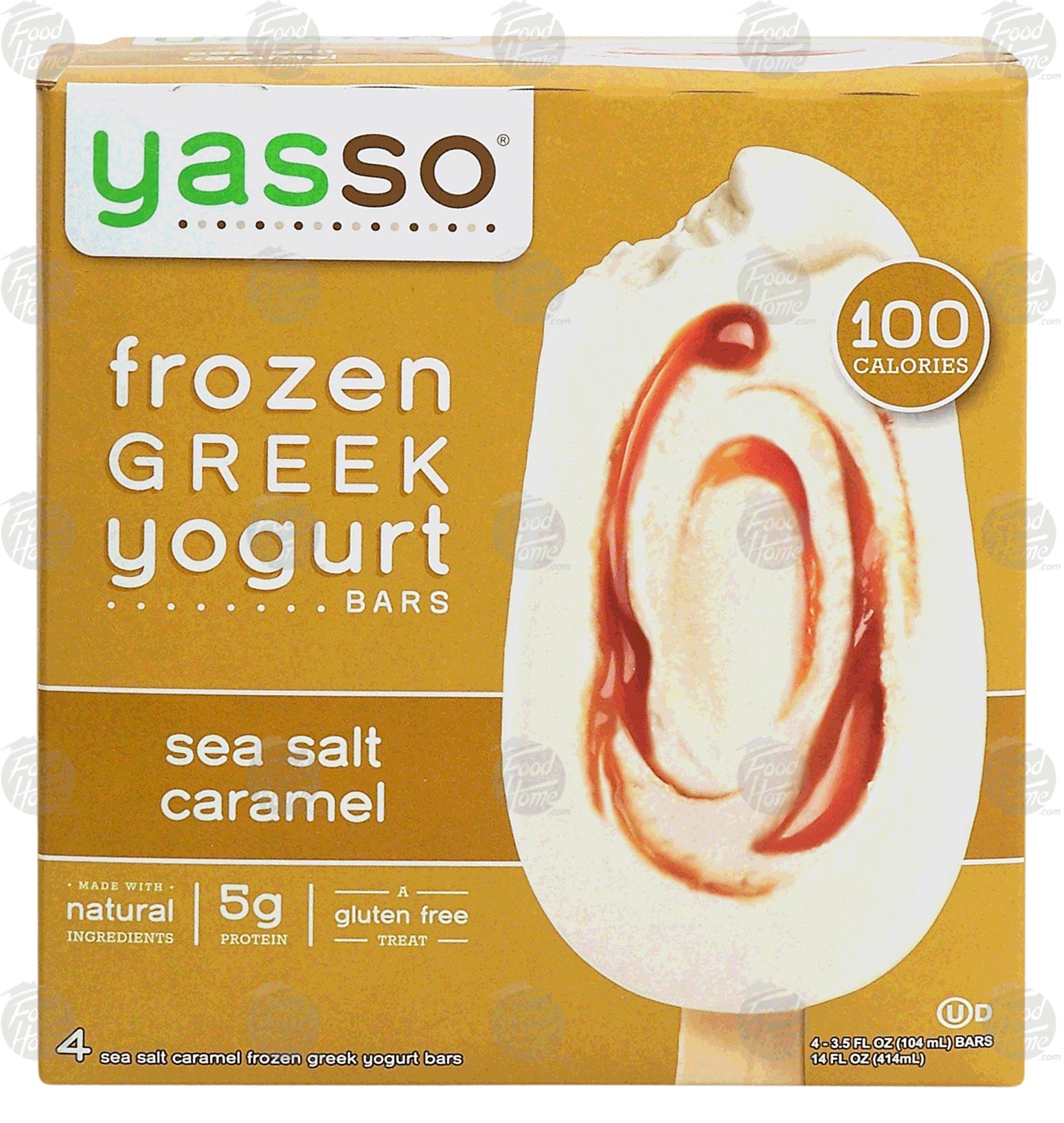 Yasso  frozen greek yogurt bars, sea salt caramel, gluten free, 4 bars Full-Size Picture